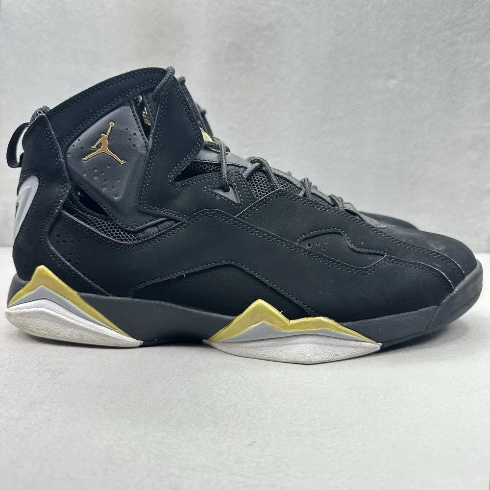 Jordan True Flight Mens Size 11.5 Shoes Black / Metallic Gold Casual Sneakers